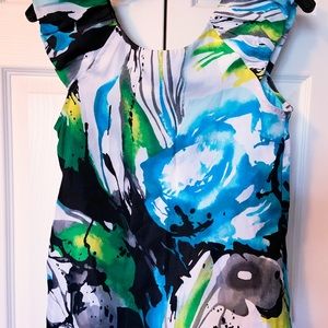 Express colorful silk blouse top